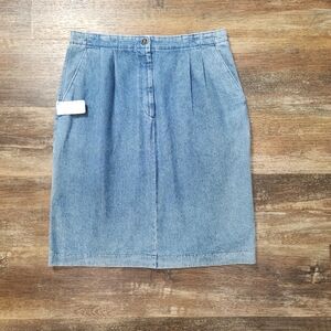 NWT 90s Savane Denim Skirt With Pleats